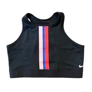 Nike Black Sports Bra Black with Stripes Size Large
